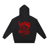 Berserk Contrast Tape Raw Edge Double Layered Zip Hoodie