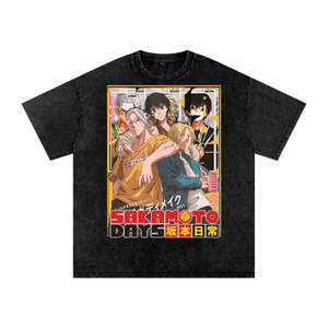 Sakamoto Days Acid Wash Oversize T-Shirt
