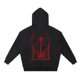 Bleach Contrast Tape Raw Edge Double Layered Zip Hoodie