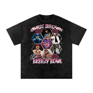 Chris Brown Breezy Bowl Acid Wash Oversize T-Shirt