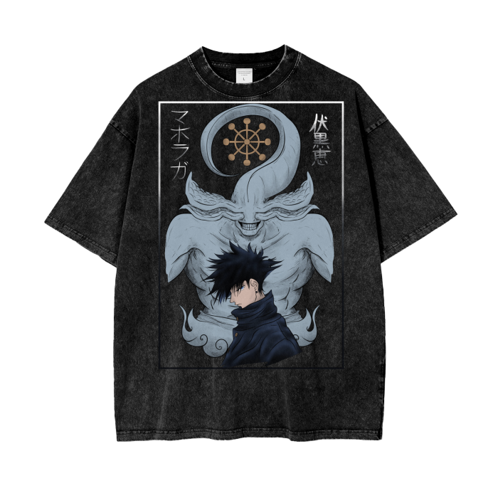 Mahoraga Jujitsu Kaisen Oversize Snow Washed T-Shirt ODMPOD