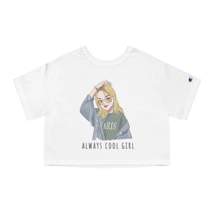 Always Cool Girl Champion Women's Heritage Cropped T-Shirt Printify