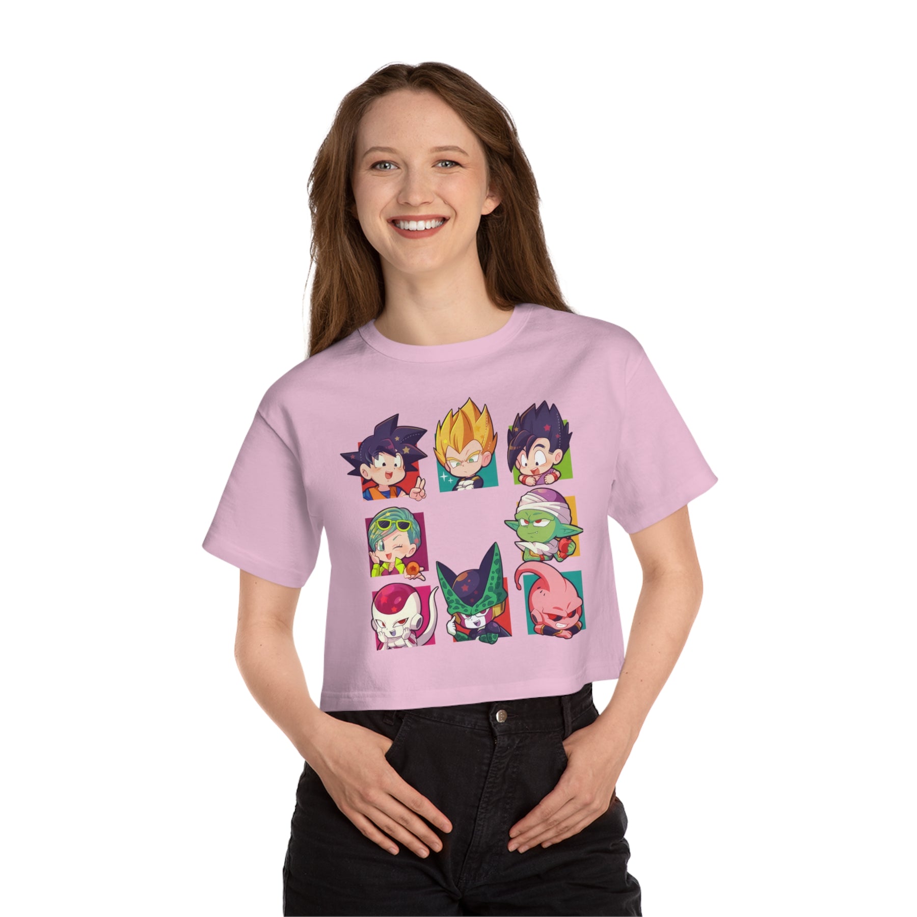 Dragonball Characters Champion Women's Heritage Cropped T-Shirt - IGZ Clothing