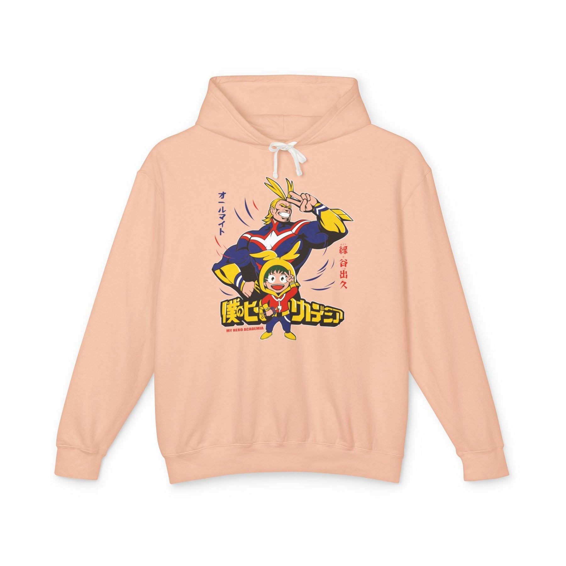 All Might and Deku Unisex Lightweight Hooded Sweatshirt Printify