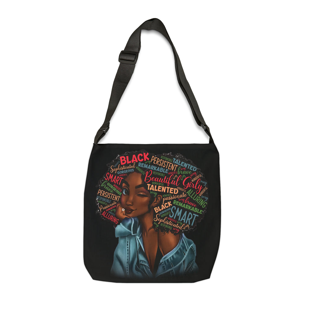 Black Beauty Adjustable Tote Bag (AOP) - IGZ Clothing
