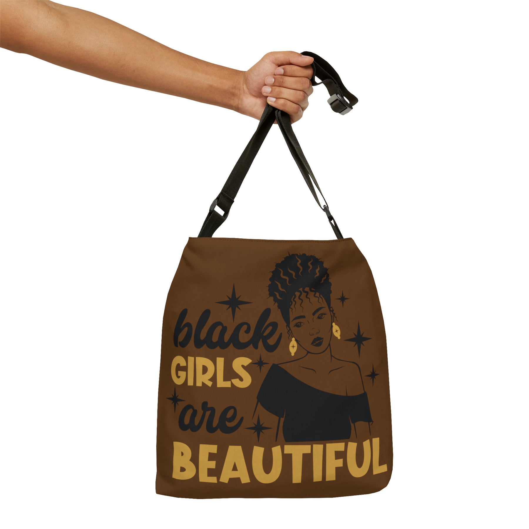 Black is Beautiful Adjustable Tote Bag (AOP) - IGZ Clothing