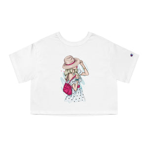 Go Girl Champion Women's Heritage Cropped T-Shirt Printify