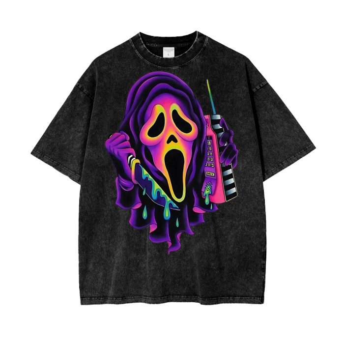 Ghostface Acid Wash Oversize T-Shirt ODMPOD