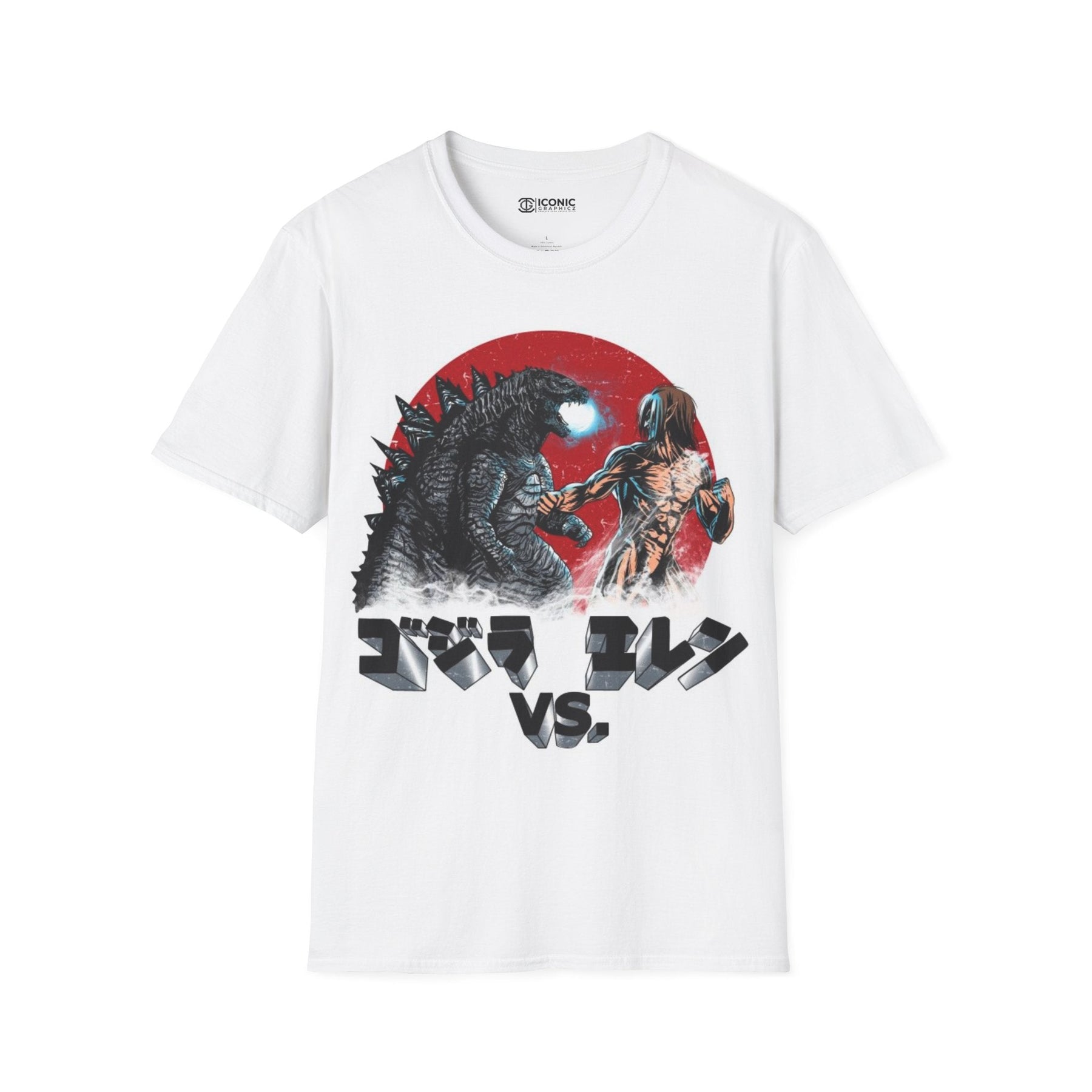 Godzilla vs Attack titan T-Shirt Printify