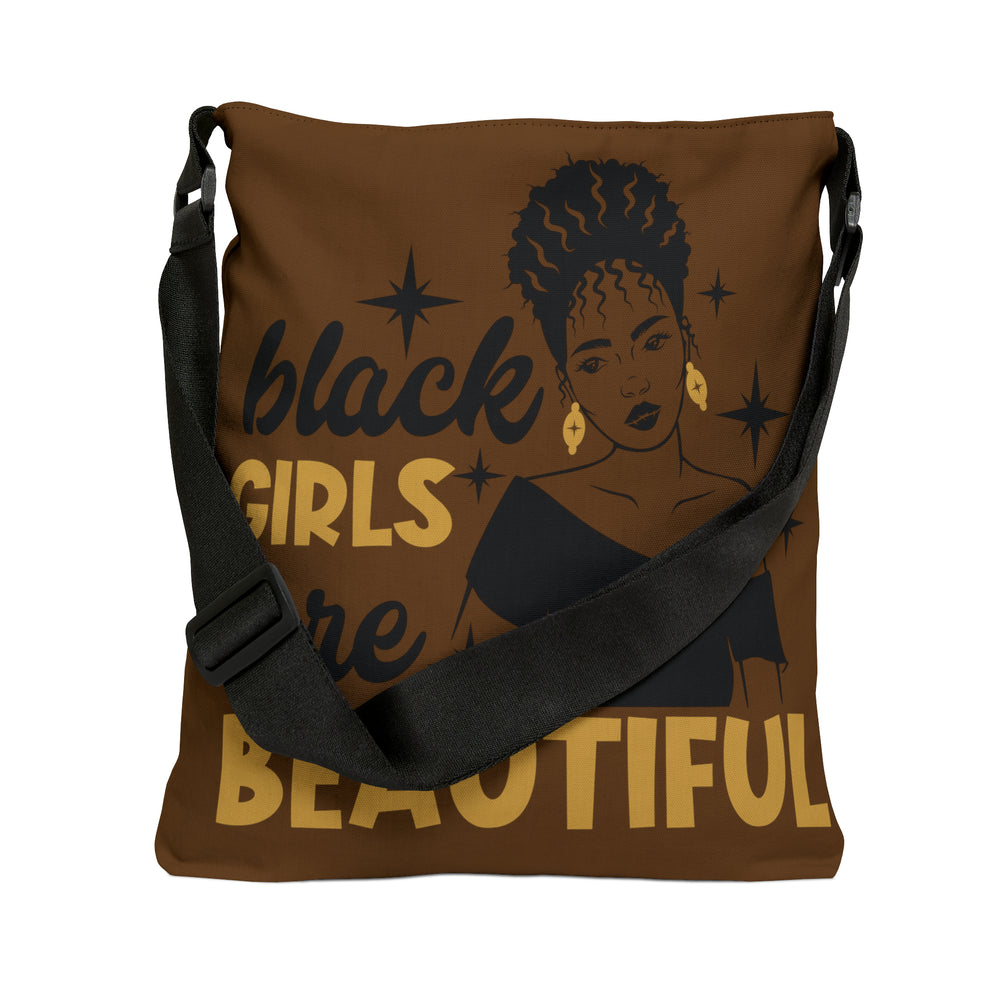 Black is Beautiful Adjustable Tote Bag (AOP) - IGZ Clothing