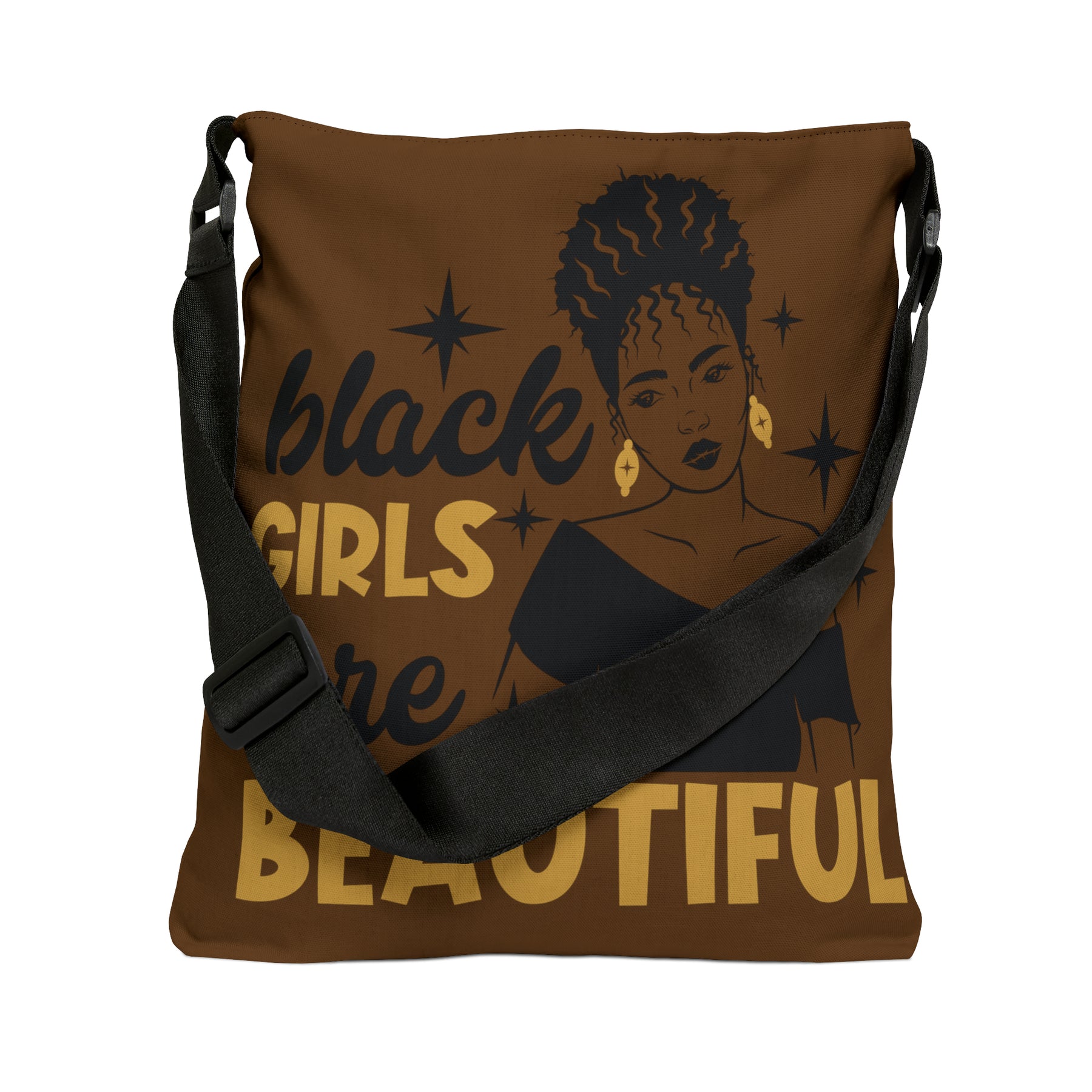 Black is Beautiful Adjustable Tote Bag (AOP) - IGZ Clothing