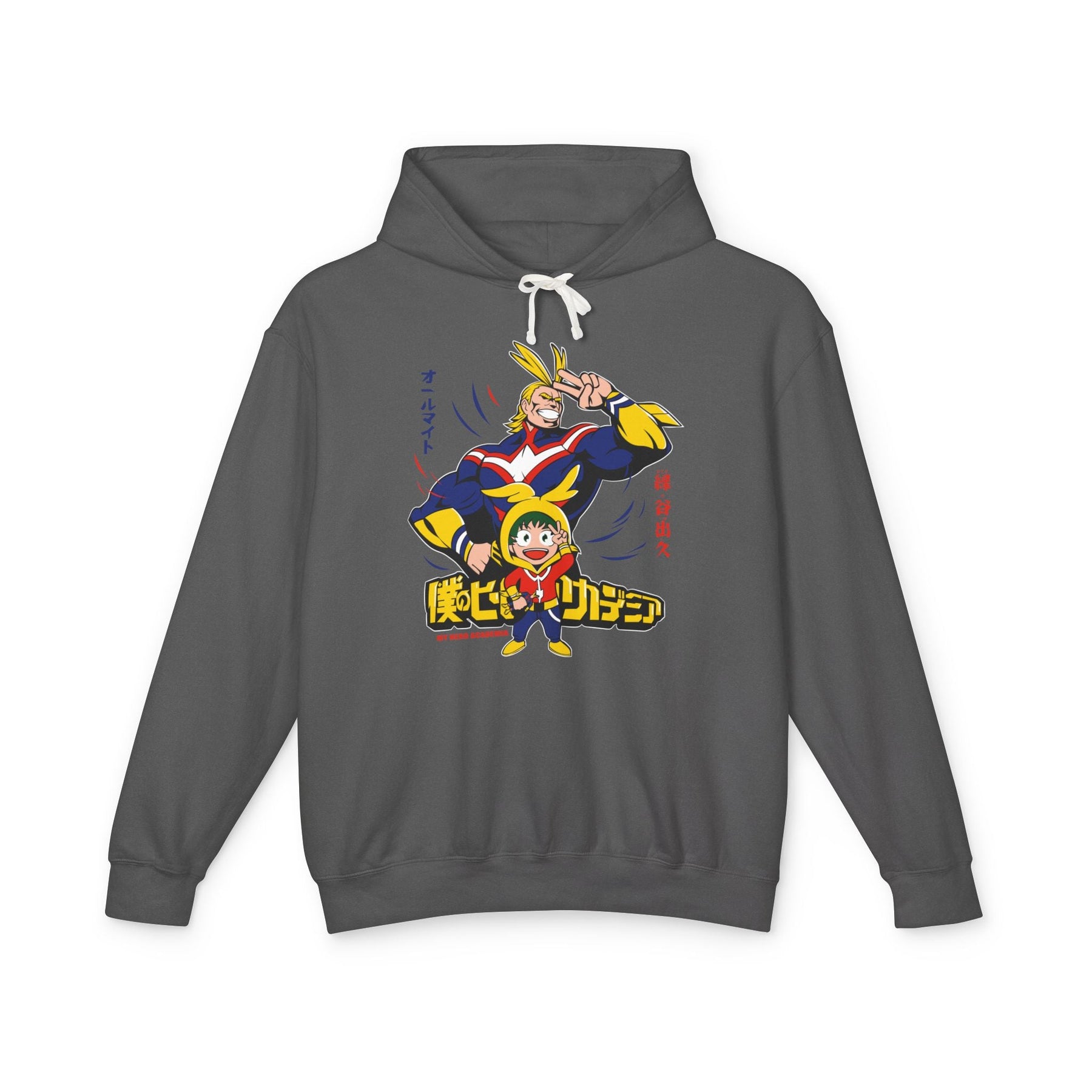 All Might and Deku Unisex Lightweight Hooded Sweatshirt Printify