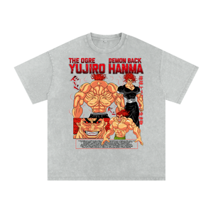 Yujiro Baki Acid Wash Oversize T-Shirt