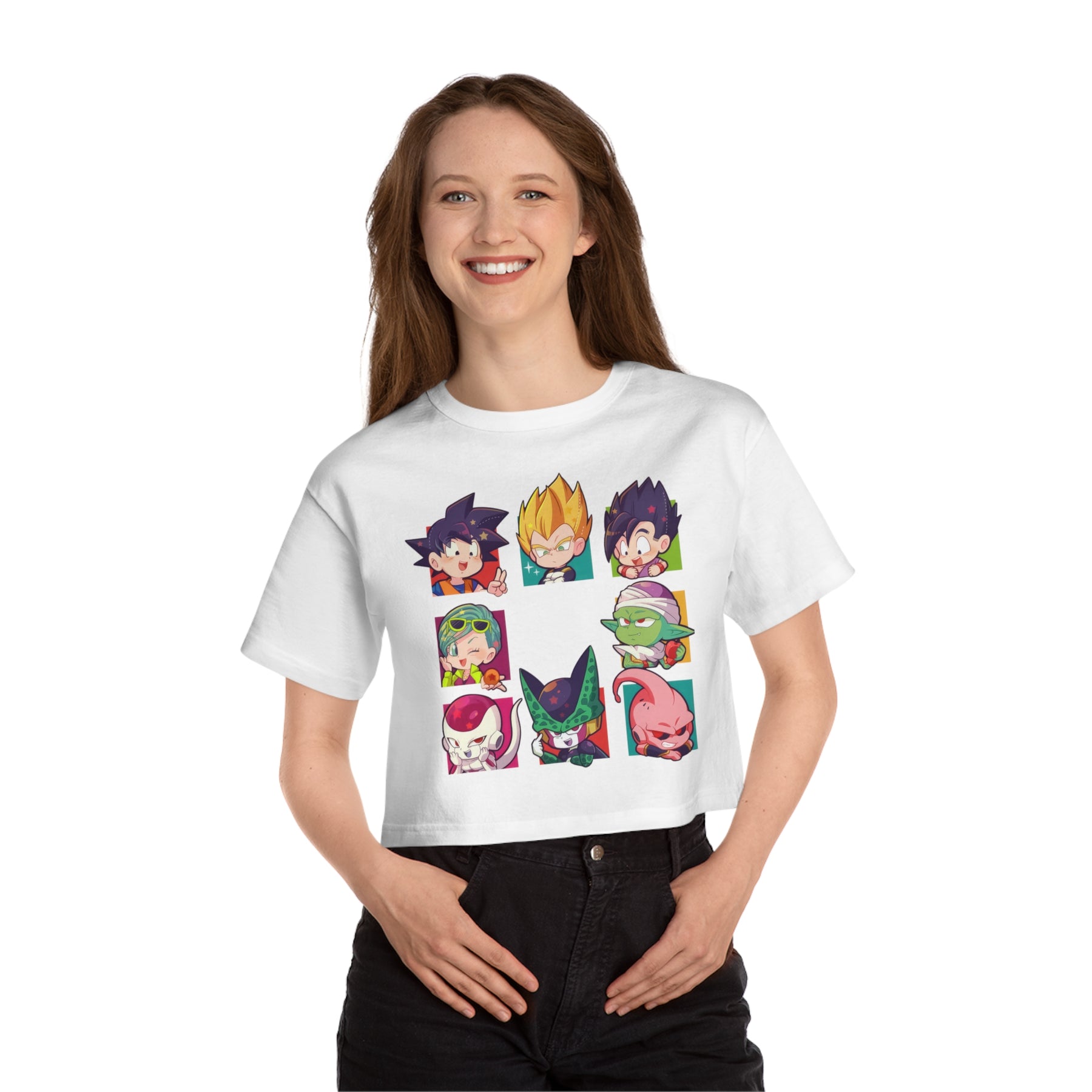Dragonball Characters Champion Women's Heritage Cropped T-Shirt - IGZ Clothing