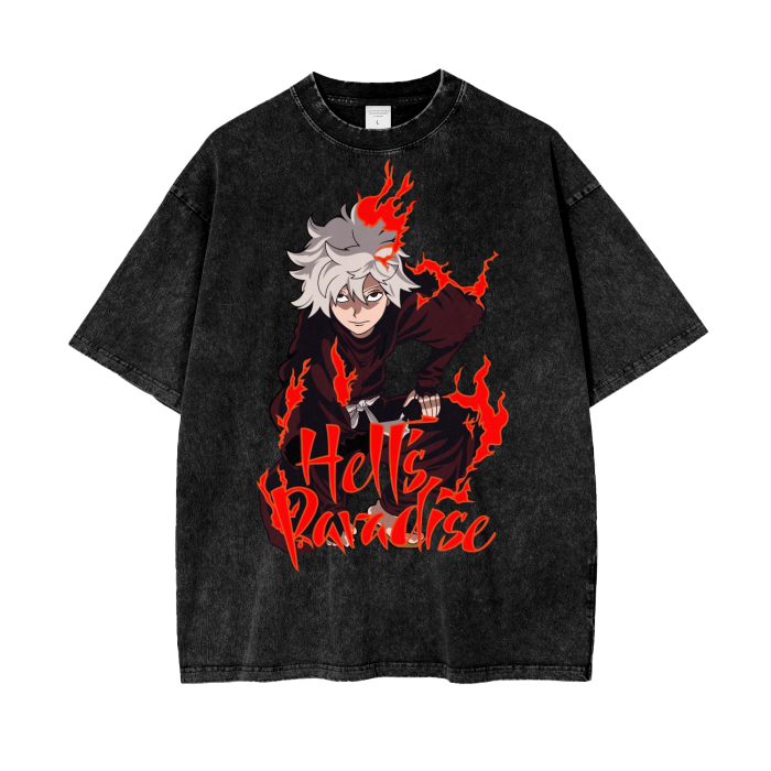 Gabimaru Hell’s Paradise Acid Wash Oversize T-Shirt -
