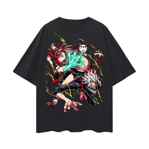 Okarun x Momo Dandadan Oversize Deep Drop Shoulder Tee