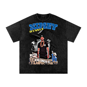 Nipsey Hustle Acid Wash Oversize T-Shirt
