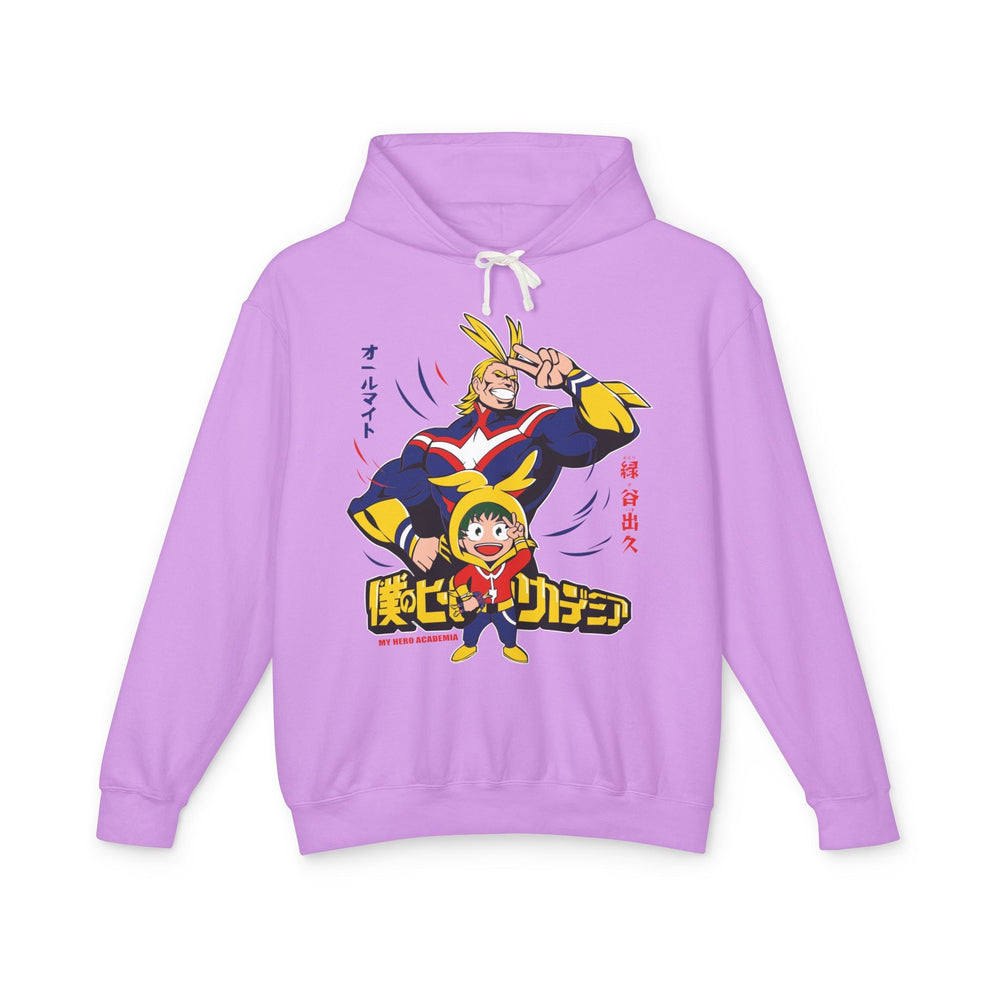 All Might and Deku Unisex Lightweight Hooded Sweatshirt Printify