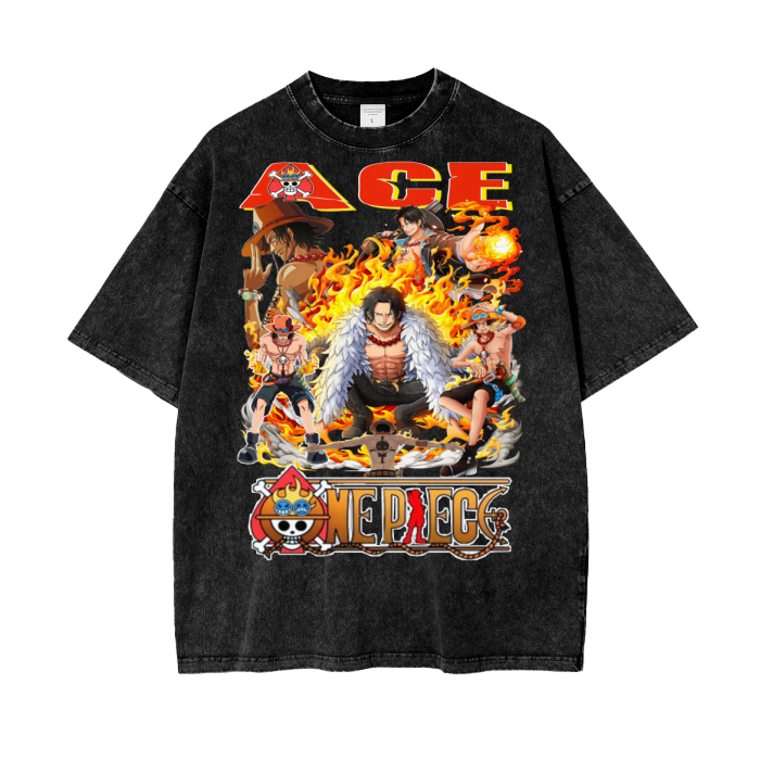 Ace One Piece Acid Wash Oversize T-Shirt -