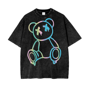 Rainbow bear Acid Wash Oversize T-Shirt ODMPOD
