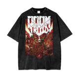 Doom and Samus Acid Wash Oversize T-Shirt -