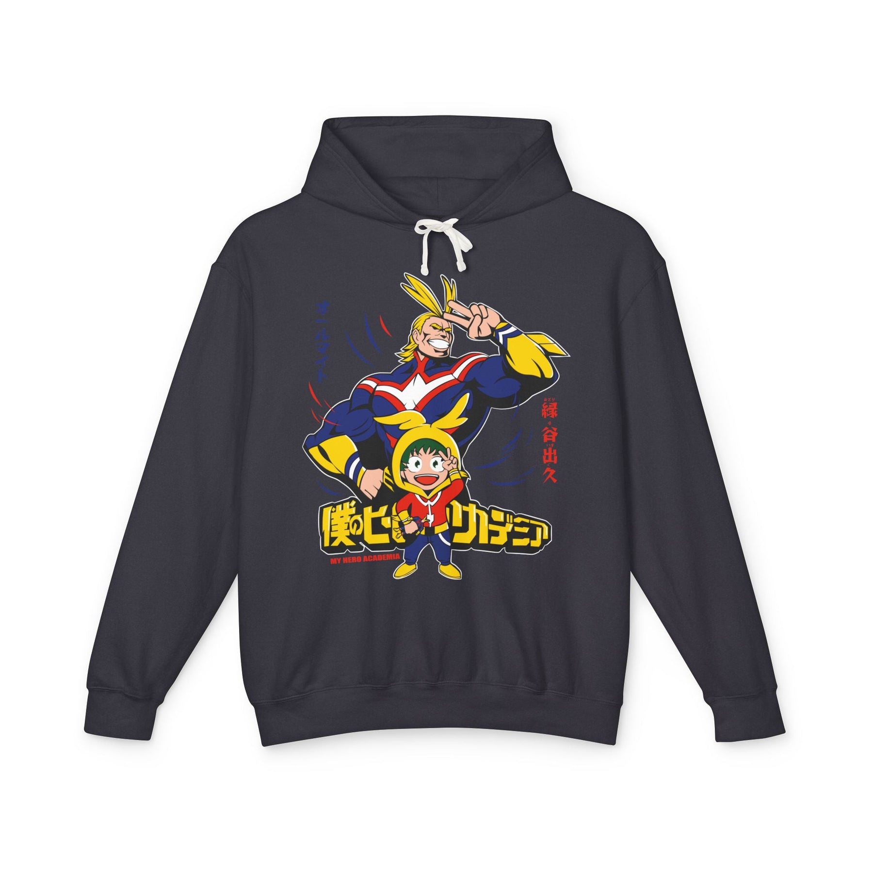 All Might and Deku Unisex Lightweight Hooded Sweatshirt Printify