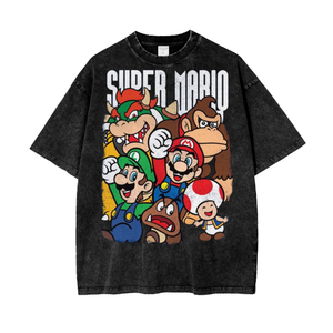 Classic Mario Acid Wash Oversize T-Shirt -