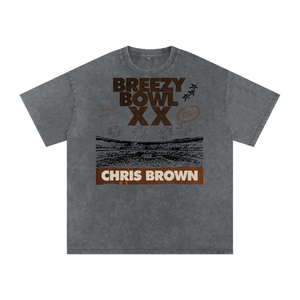 Chris Brown Breezy Bowl Acid Wash Oversize T-Shirt