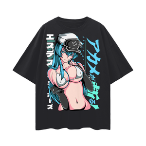 Esdeath Akami Ga Kill Oversize Deep Drop Shoulder Tee