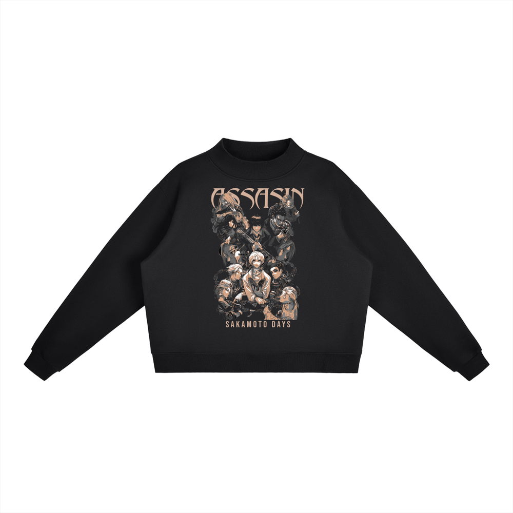 Sakamoto Days Essential Fleece Mid-Neck Crew Sweatshirt