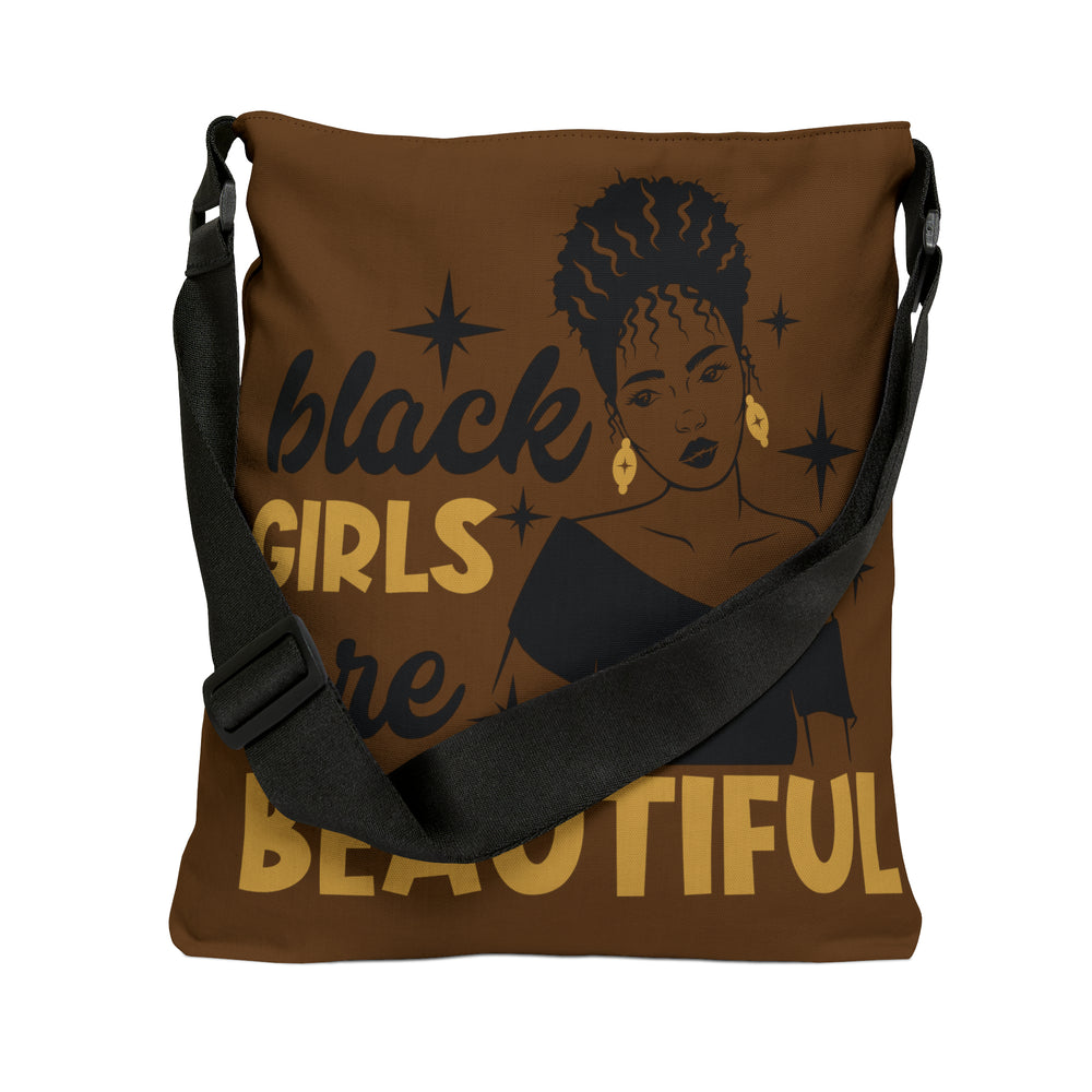Black is Beautiful Adjustable Tote Bag (AOP) - IGZ Clothing