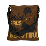 Black is Beautiful Adjustable Tote Bag (AOP) - IGZ Clothing