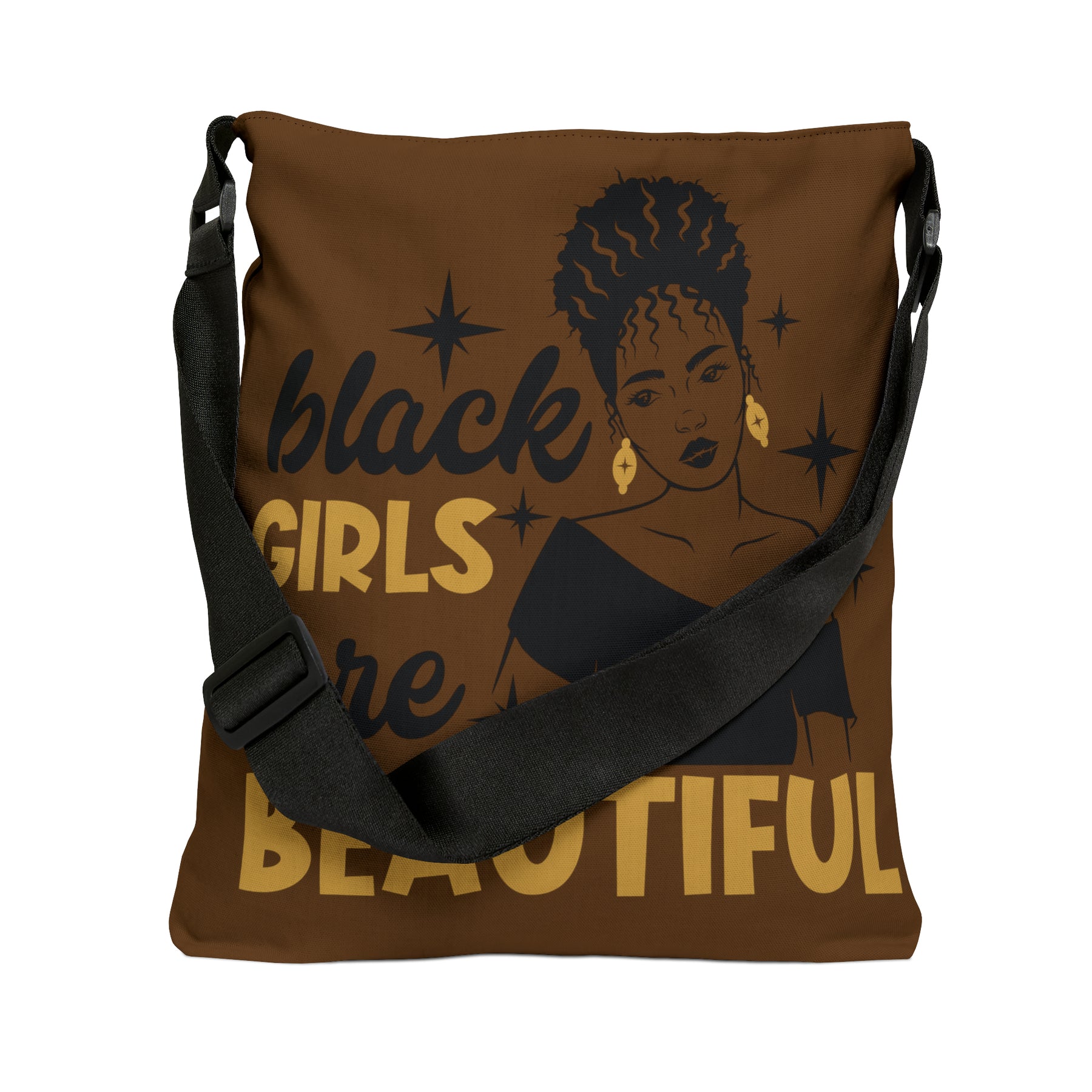 Black is Beautiful Adjustable Tote Bag (AOP) - IGZ Clothing
