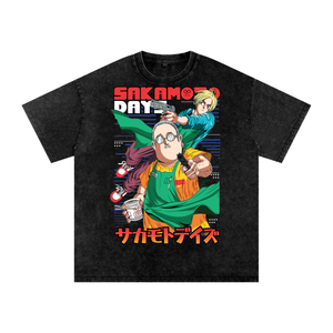 Sakamoto Days Acid Wash Oversize T-Shirt