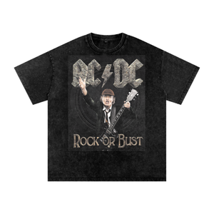 AC/DC Acid Wash Oversize T-Shirt