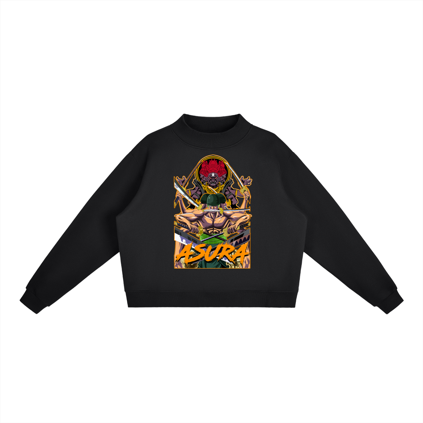 Zoro One Piece Essential Fleece Mid-Neck Crew Sweatshirt