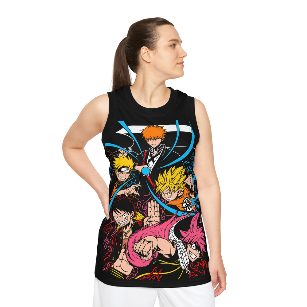 Anime Heros Unisex Basketball Jersey (AOP) - IGZ Clothing