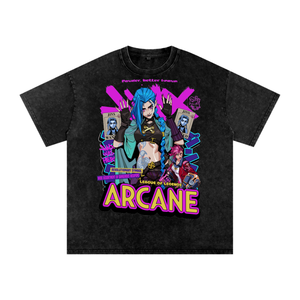 Jinx Arcane Acid Wash Oversize T-Shirt