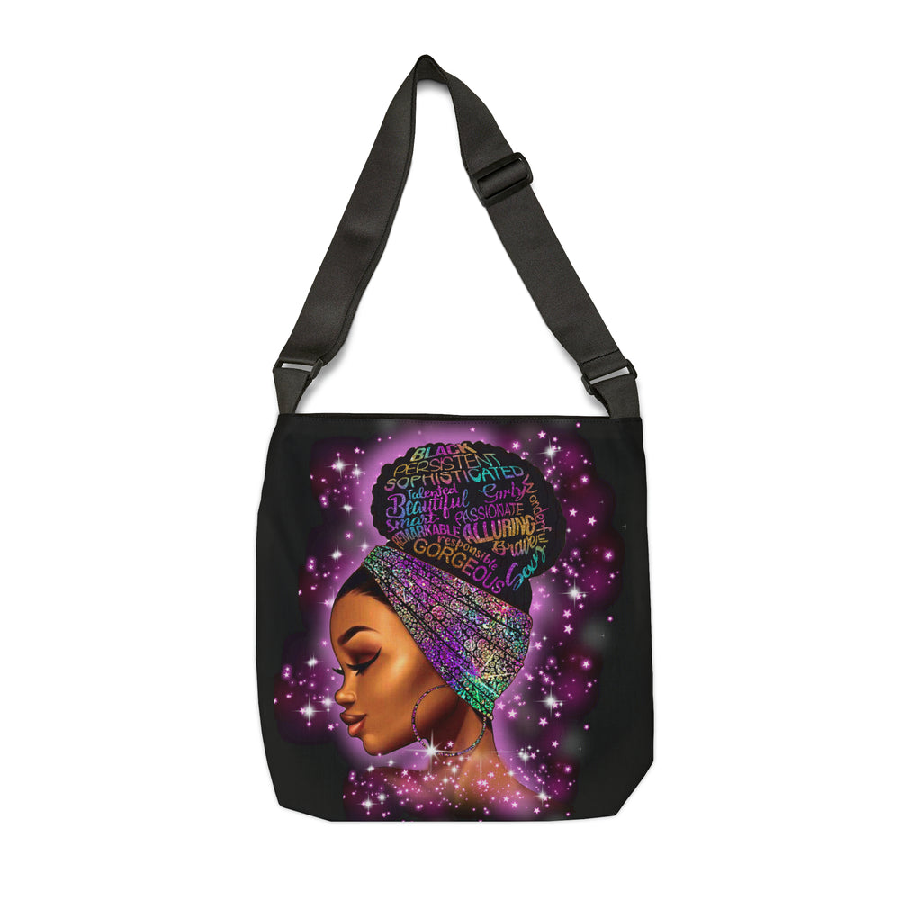 Black Beauty Adjustable Tote Bag (AOP) - IGZ Clothing