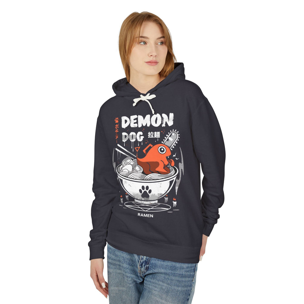 Pochita Lightweight Hooded Sweatshirt Printify