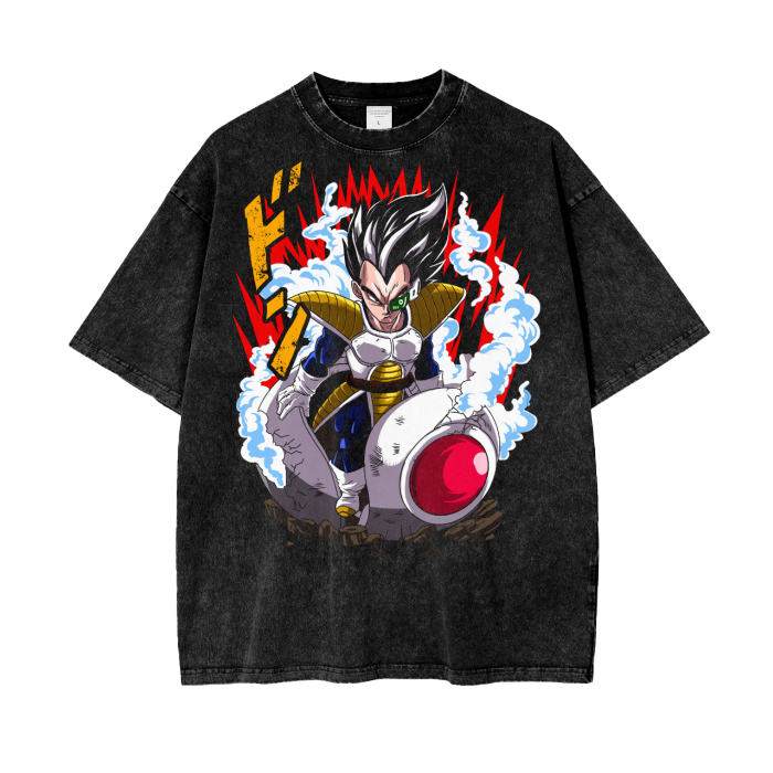 Vegeta Dragonball Oversize Snow Washed T-Shirt ODMPOD