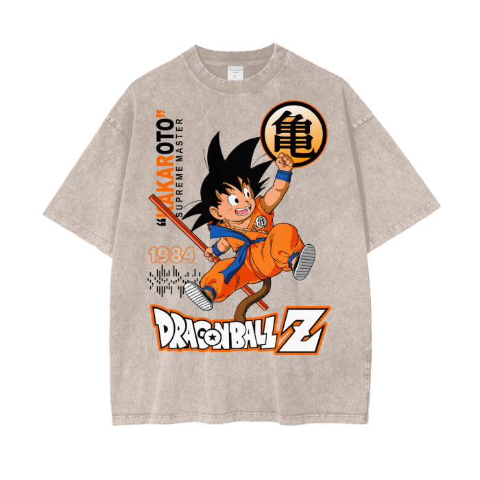 Goku Dragonball Oversize Snow Washed T-Shirt ODMPOD