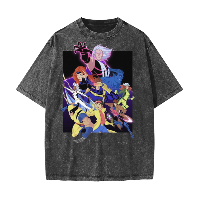 X-Men Vintage Waxed Dyed Washed  T-Shirt -