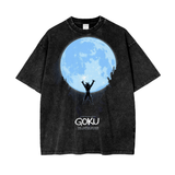 Goku Spirit Bomb Dragonball Acid Wash Oversize T-Shirt -