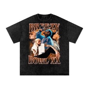 Chris Brown Breezy Bowl Acid Wash Oversize T-Shirt