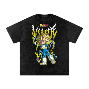 Vegeta Dragonball Daima Acid Wash Oversize T-Shirt