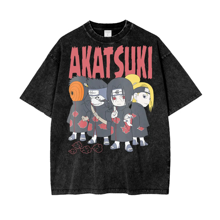 Akatsuki Naruto Oversize Snow Washed T-Shirt ODMPOD