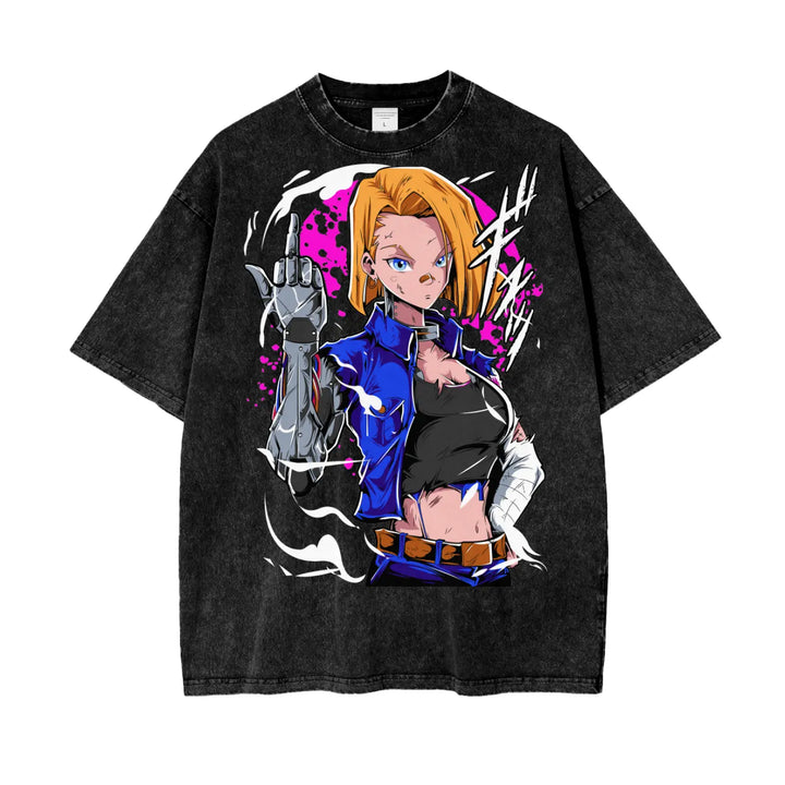 Android 18 Oversize Snow Washed T-Shirt ODMPOD