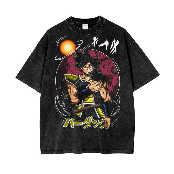 Bardock Dragonball Oversize Snow Washed T-Shirt ODMPOD
