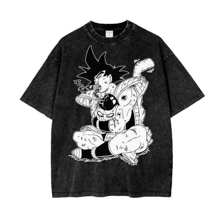 Bardock Dragonball Oversize Snow Washed T-Shirt ODMPOD